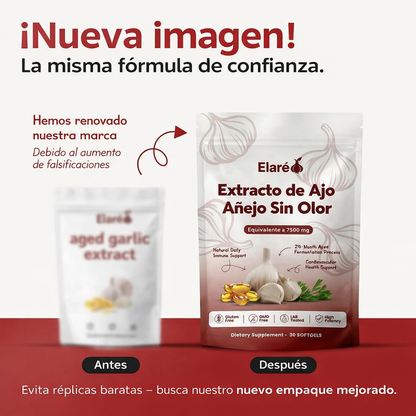 Extracto de Ajo Añejo – 7500 mg Cápsulas Blandas Sin Olor