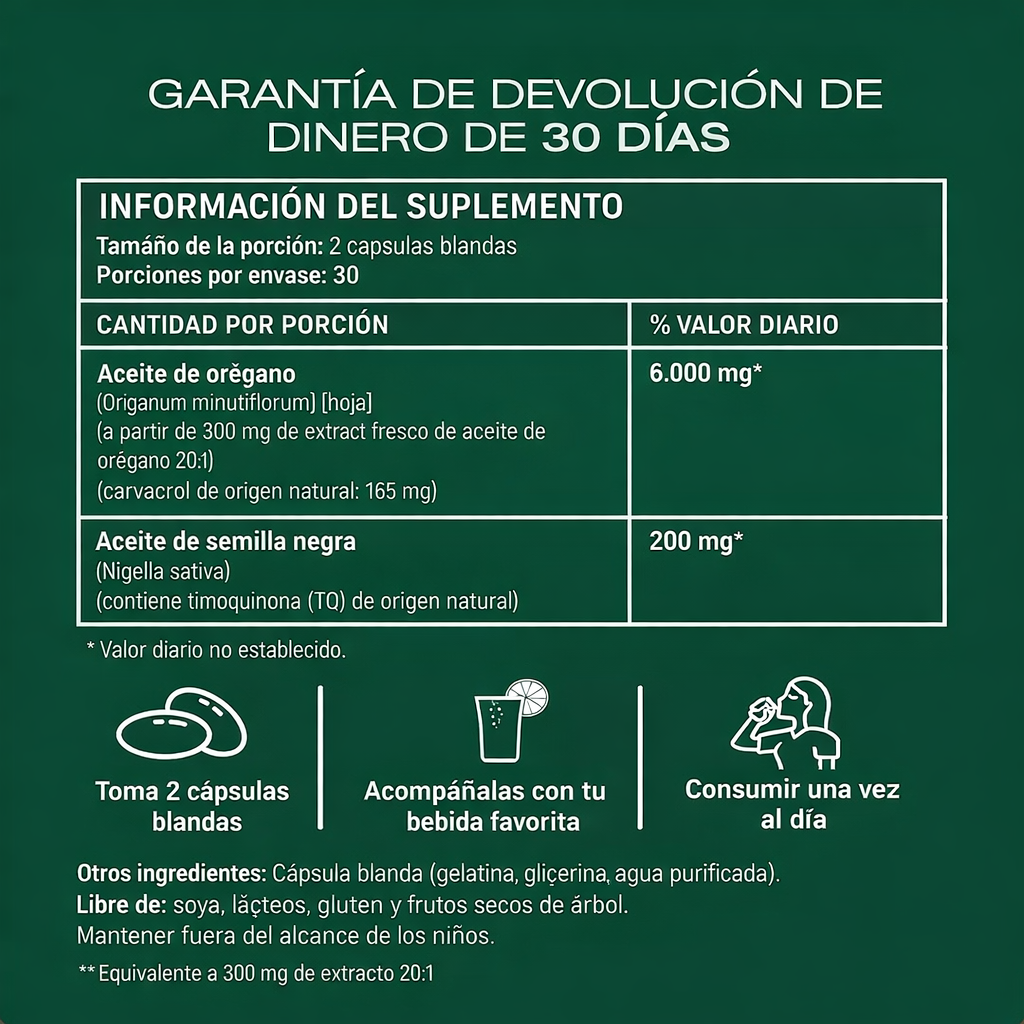 Cápsulas de Aceite de Orégano – Refuerza de forma natural la inmunidad y la salud intestinal desde dentro