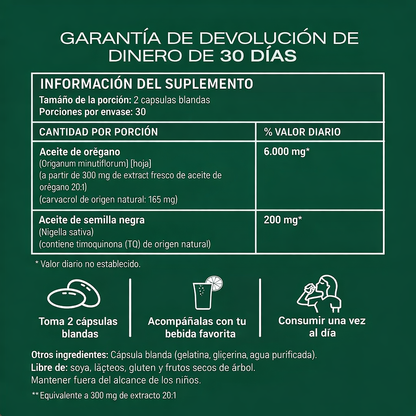 Cápsulas de Aceite de Orégano – Refuerza de forma natural la inmunidad y la salud intestinal desde dentro